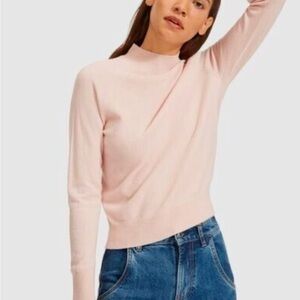 Everlane Cashmere Shell Pink Mock Neck Sweater sz M